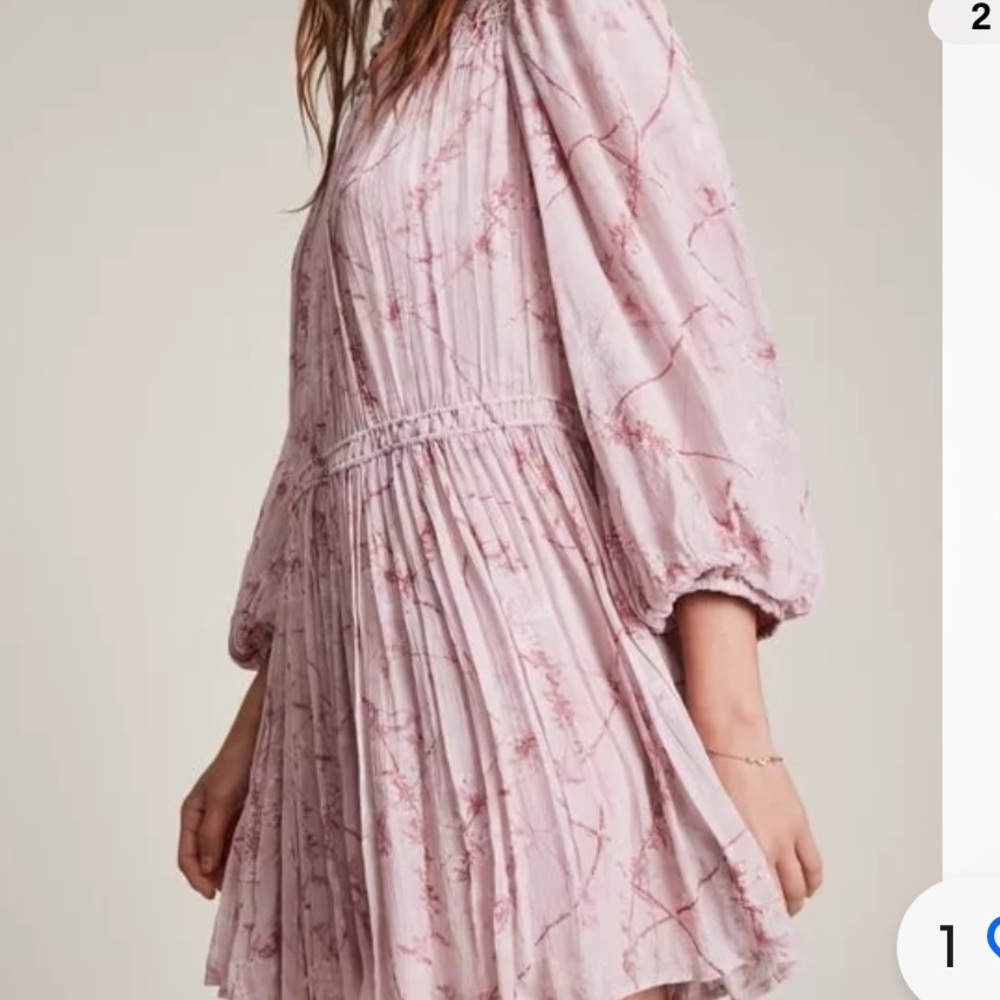 All saints pink floral dress, size 2